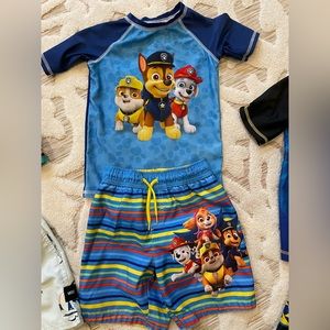 Paw patrol rash guard and trunks
